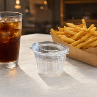 Gobelet à sauce en plastique transparent Hevdem de 50 ml avec couvercle, emballage alimentaire jetable pour restaurants et traiteurs