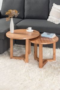 Table d'appoint en bois rustique solide pour une utilisation dans la chambre et le salon avec une structure solide et un style inspiré de l'antiquité - Product Image 5