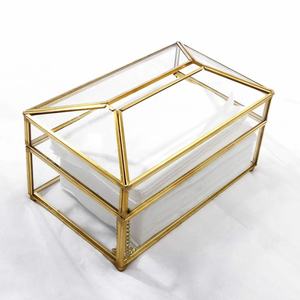 Boîte à mouchoirs personnalisée de luxe couleur or moderne Design créatif finition miroir en verre AK artisanat pour la maison utilisation au restaurant - Product Image 3