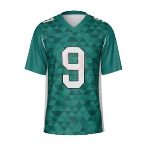 Maillot de football américain personnalisé, bleu marine, manches à rayures, design en mesh, twill, numéro, uniforme d'équipe, jeunes, adultes, OEM - Product Image 4