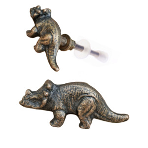 Boutons d'animaux de dinosaure en laiton antique en céramique fonte tiroir armoire poignée tire pour cuisine salon hôtels en plein air - Product Image 2