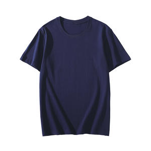 T-shirt à col côtelé en coton 150g, couleur unie, sur mesure OEM, pour homme, teint en pièce, surdimensionné - Product Image 2