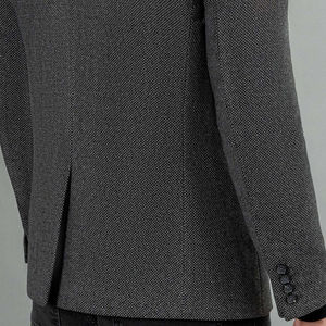 Manteau décontracté en laine pour homme personnalisable, noir, col classique, coupe ajustée, avec garniture en vraie fourrure de renard, 100% respirant de haute qualité - Product Image 6