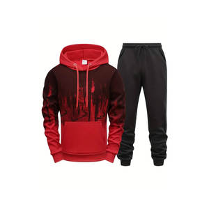 ชุดวอร์มกางเกงขาตรงผ้าขนแกะมีซิปสำหรับผู้ชายชุดวอร์มกางเกงมีฮู้ดและระบายอากาศได้ดี - Product Image 1