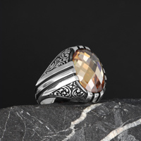 Anillo Clásico de Plata de Ley 925 para Hombre con Ónix Negro y Circonita, Engaste en Bisel, Pureza de Metal de 14K, Joyería para Boda, Compromiso o Fiesta