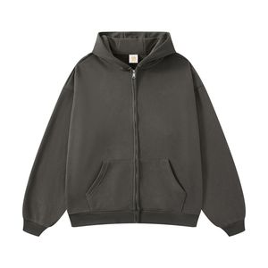 Sudaderas con capucha Unisex para hombre, ropa de calle, sudadera con lavado ácido, Material de algodón pesado liso, sudaderas con capucha transpirables informales en blanco para hombre - Product Image 3