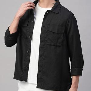 Camisas para Hombre, Camisa de Trabajo Ecológica con Bolsillo, Chaqueta Sostenible para Hombre, Camisa de Lino Puro, Camisas para Hombre, Blusa con Botones - Product Image 4