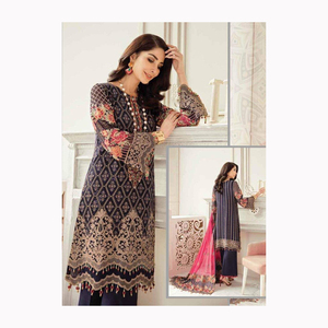 Costume Anarkali pakistanais et indien pour mariage, Salwar Kameez, robe Sharara avec dupatta, en soie et coton de haute qualité, personnalisable - Product Image 1