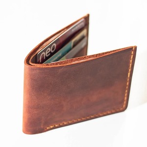 สินค้ามาใหม่ซองจดหมายหนังแท้พับสองพับสั้นแบบวินเทจกระเป๋าใส่บัตรกระเป๋าเงินสุดหรูสำหรับผู้ชาย WML-0020 - Product Image 3