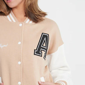 Custom Color Women Varsity <b>Jacket</b> 100% Cotton Winter Stand Collar Breathable Custom Made High Quality - Product Image 6