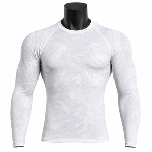 Men's Breathable <b>Long</b> <b>Sleeve</b> Compression Shirt Camo Gym Fitness Tight <b>Base</b> <b>Layer</b> Sportswear Custom OEM Wholesale - Product Image 1
