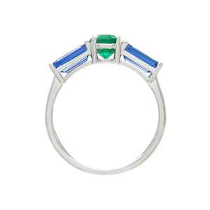 Anillo de Compromiso de Plata de Ley con Tanzanita Esmeralda, Sin Níquel, Lujoso, con Dos Piedras, Elegante, Opción Nupcial para Propuesta de Matrimonio - Product Image 2