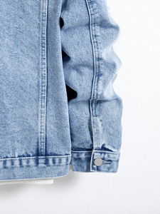 Veste en jean pour homme, bleu uni, veste formelle décontractée, bouton, printemps, automne, hiver, vêtement d'extérieur vintage, tendance de la rue, mode - Product Image 3