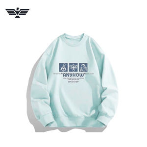 Custom Color 100% Cotton Breathable Winter Solid <b>Men</b> Crewneck Sweatshirt ANYHOW Casual <b>Pullover</b> - Product Image 6