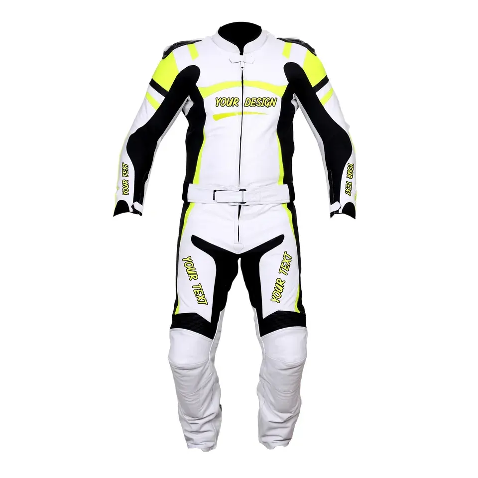 Özel tasarım ve Logo motosiklet yüksek kaliteli dana deri yarış ve spor takım elbise motosiklet deriler ve takım elbise Biker kombi Suit