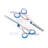 Kit Profesional de 3 Piezas de Tijeras de Peluquería Canina y Felina, Portátiles, de Acero Inoxidable, Multifuncionales, con Tijeras de Entresacar, Peine y Estuche