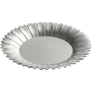 Plaque de chargeur finition métallisée argentée avec motif de pétale floral - Product Image 5