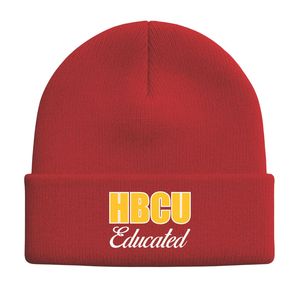 Chapeau beanie rouge vif en acrylique, broderie en chenille, logo personnalisé de la sororité grecque Divine Nine, vêtements de tête - Product Image 2
