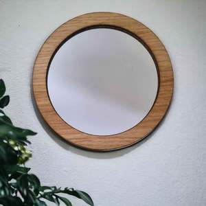 Espejo de pared decorativo hecho a mano redondo de madera de calidad moderna para la decoración de la sala de estar del hogar Exportación DE LA India - Product Image 3