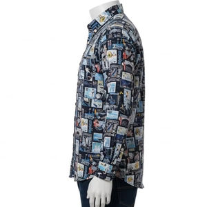 Chemise pour homme en tissu sergé anti-rides, polyester et coton, imprimé numérique, coupe ajustée, décontractée, pour le travail, vente en gros, offres spéciales - Product Image 4