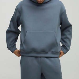 Ensemble de survêtement en molleton de polyester surdimensionné pour hommes, automne, tissu doux, écologique, anti-froissement, logo personnalisé, jogging haut de gamme - Product Image 4