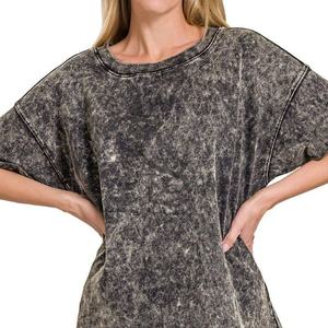 Logotipo personalizado ácido lavado camiseta Unisex de alta calidad 100% algodón estilo Vintage diseño Casual suministro al por mayor transpirable - Product Image 6