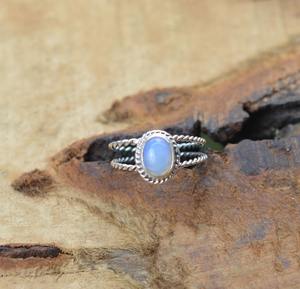 Anillo de piedras preciosas de opalita lechosa de Plata de Ley 925 de estilo bohemio, joyería hecha a mano, anillo de plata, joyería para mujer, regalo de boda para ella - Product Image 4