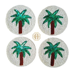 Juego de 4 Posavasos Elegantes con Cuentas de Perlas 2026, Decoración de Mesa de Lujo para Bodas y Fiestas, Tapetes y Almohadillas, Disponibles al por Mayor - Product Image 3