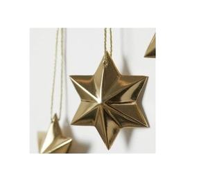 Décoration d'intérieur en bois de manguier de haute qualité Ornement de Noël suspendu Étoile et arbre Décoration d'arbre de Noël - Product Image 1