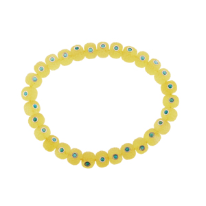 Pulsera de cuentas de color ámbar marrón y turquesa Hubei, estilo bohemio, en plata de ley - Product Image 1