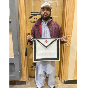 Conjunto de insignias masónicas Grand Patron: Mandil, Collar y Puños a juego, color púrpura, con hilo de oro y plata, alta calidad, 2026 - Product Image 3