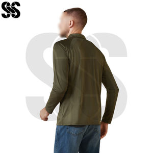 Chemise de soleil d'équitation pour homme, légère, respirante, couche de base pour l'équitation, été, séchage rapide, panneau en maille, anti-odeur, coupe ajustée, équitation - Product Image 2