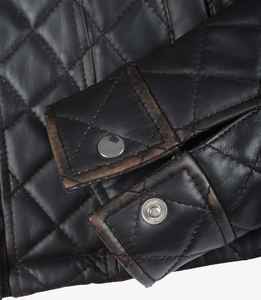 Veste de moto en cuir noir sur mesure pour femmes, matelassée, renforcée, en cuir d'agneau véritable, coupe ajustée, coupe-vent - Product Image 6