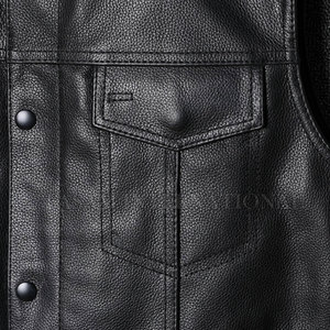 Chaleco de cuero para hombre, ropa de calle sin mangas, Chaleco de cuero para hombre de buena calidad, gran oferta, Chaleco de cuero para hombre - Product Image 5