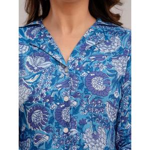 Conjunto de 2 piezas con estampado azul celta para mujer Pantalones cortos por encima de la rodilla XL Tamaño Co-ord Set - Product Image 6