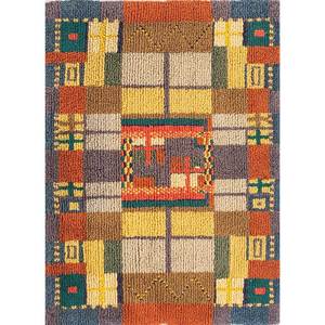 Tapis en laine noué à la main Zuri Gold, motif géométrique abstrait, rectangulaire, pour salon, couloir, modèle Paem-710, hauteur de poils doux - Product Image 1