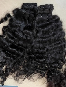 Meilleures ventes d'extensions de cheveux indiennes TEMPLE 100%, non traités, prix de gros, MACHINE, DOUBLE trame, paquets et perruques, fabricant - Product Image 5
