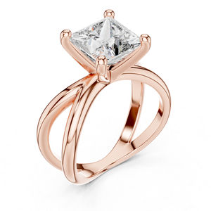 แหวนทองคำ 14K ประดับเพชรเพาะเลี้ยงทรงปรินเซส 3 กะรัต ดีไซน์หรูหราสำหรับผู้หญิง |   ชุดสำหรับงานปาร์ตี้ |   เพชรที่เพิ่งเพาะเลี้ยง - Product Image 4