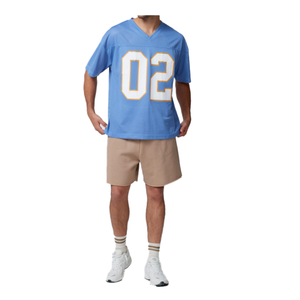 T-shirt en jersey de maille coupe ample personnalisé avec impression par sublimation, col côtelé, en polyester, pour hommes, vente en gros - Product Image 5