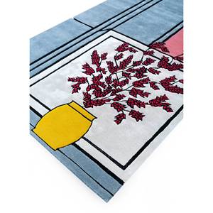 Alfombra Rectangular Concoction Blue de Lana y Viscosa Hecha a Mano, Diseño Abstracto, 9x12, para Hogar y Pasillo, 10mm de Grosor, para Adolescentes - Product Image 2