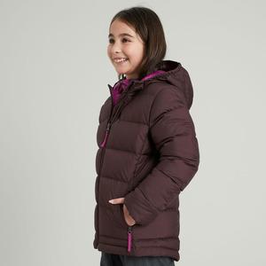 Chaqueta acolchada de Chocolate personalizada para niños 2025 con capucha, carcasa de nailon con cierre de cremallera de estilo informal de lujo de alta calidad para ropa de invierno - Product Image 1