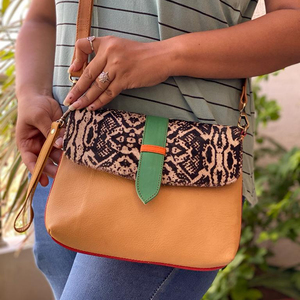 Sac à main en cuir véritable pour femmes, sac à bandoulière multicolore de Style attrayant, sac à main imprimé d'animaux - Product Image 5