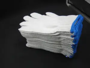 Wholesale White Ceremonial With High Quality Work Cotton Gloves Safety Gloves Cheap Machine Knitted Natural Protect Custom