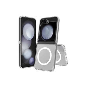 Étui rigide transparent en PC pour MagSafe pour Samsung Galaxy Z Flip 6, coque de protection pliable transparente avec motif en relief ATA, élégant, compatible Oppo - Product Image 1