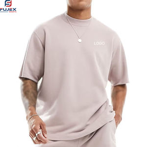 T-shirt surdimensionné vintage lavé à l'acide pour homme 100% coton 300 grammes épaule lourde avec motif solide imprimé logo - Product Image 3