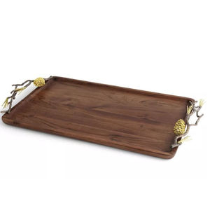 Wooden Tray With Pomegranate Accent Handle <b>Food</b> Snacks Serving Tray Wedding <b>Party</b> and All Events <b>Food</b> Dessert Serving Tray - Product Image 4
