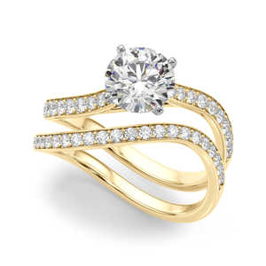 Round Cut Diamond Solitaire With Accent Bridal <b>Set</b> Engagement <b>Ring</b> <b>For</b> <b>Women</b> - Product Image 2