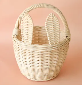High Quality Rattan Food <b>Container</b> 0-1L Handwoven Kids Easter Holiday Eco Friendly Wicker Bohemian Style Multifunction OEM - Product Image 1