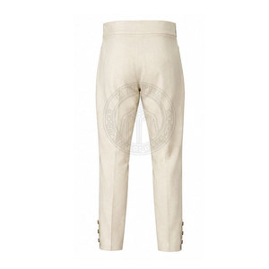 Pantalon classique vintage de style guerrier napoléonien, coupe droite, en toile écologique légère, pour homme, modèle traditionnel et détaillé. - Product Image 2