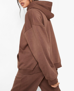 Nuevas sudaderas con capucha de moda para mujer, jerséis de peso pesado 100%, sudaderas con capucha de algodón para mujer, sudadera holgada de Color sólido para mujer - Product Image 4